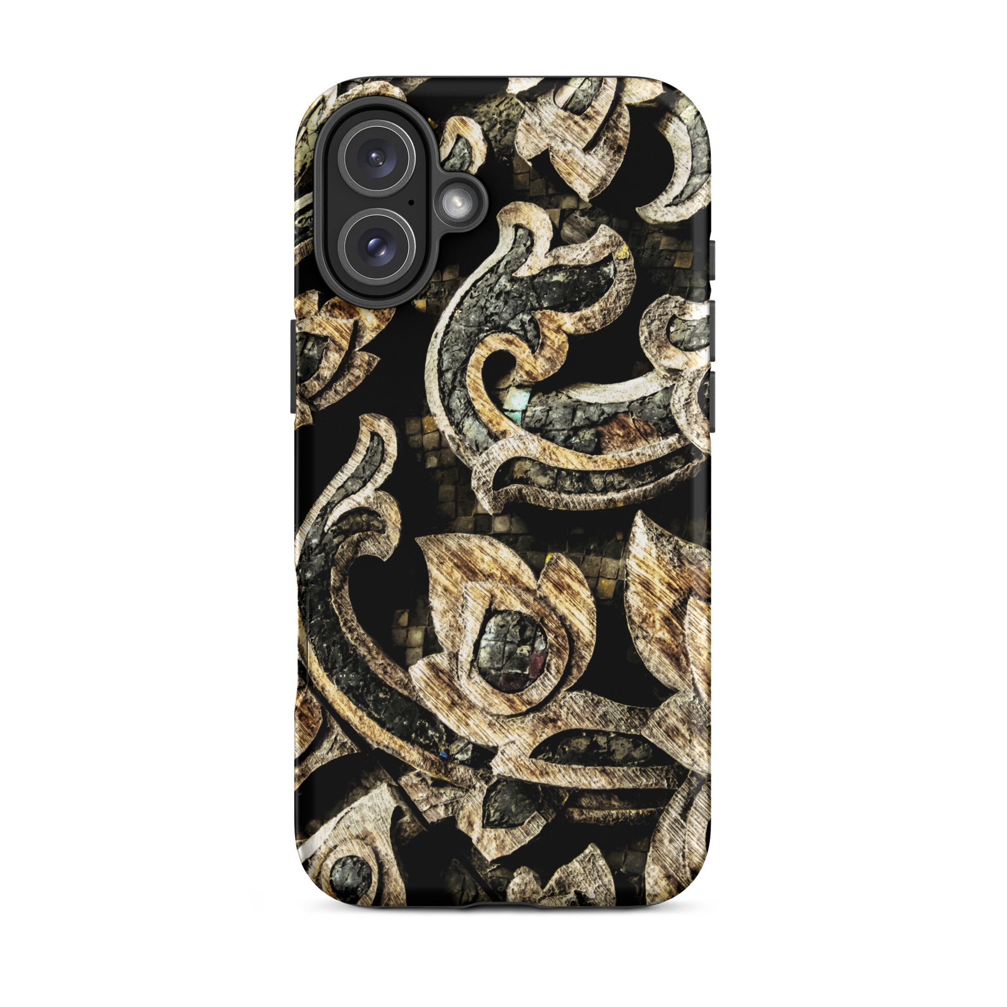 Against the Grain - Ancient Thai Woodwork Iphone Case, 16 Plus / Matte, Ornate Patterned Phone Case