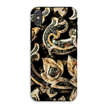 Against the Grain - Ancient Thai Woodwork Iphone Case Xs / Matte Phone Case Intricate Floral Pattern Design Gold Dark Ancient Thai