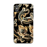 Against the Grain - Ancient Thai Woodwork Iphone Case Xs Max / Matte Smartphone Case Intricate Gold Black Floral Pattern Design Ancient