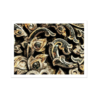Against the Grain - Thai Woodwork Art Print / Canvas, Ancient Thai Woodwork, Thai Woodcarving, Weathered Surface