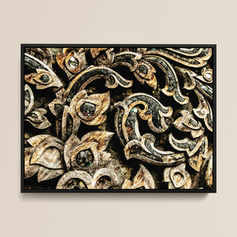 Against the Grain - Thai Woodwork Art Print / Canvas Ancient, Woodcarving, Weathered Surface Prints