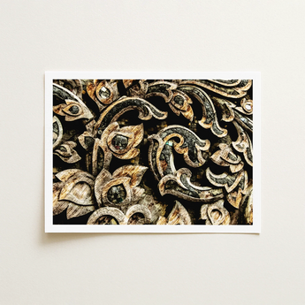 Against the Grain - Thai Woodwork Art Print / Canvas Ancient, Woodcarving, Weathered Surface Prints