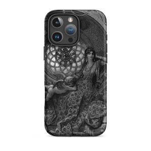 Alcina’s Beauty Overcomes All of Ruggiero’s Misgivings - Gustave Dore Iphone Case, 16 Pro Max / Matte, Black White Phone Case Ornate