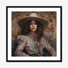 Alex - Lesbian Cowgirl Art Print, Framed Portrait Woman Cowboy Hat