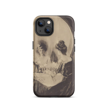 All is Vanity - Charles Allan Gilbert Iphone Case, 13 / Matte, Iphone Case Optical Illusion Artwork Two Women Skull