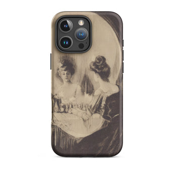 All is Vanity - Charles Allan Gilbert Iphone Case, 16 Pro Max / Matte, Iphone Case Antique Sepia-toned Illustration Two Women
