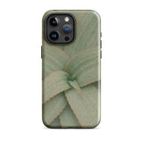 Aloe Pattern Phone Case Iphone 15 Pro Max / Gloss Sleek Matte-finish Phone Case Detailed Print Green Succulent Aloe Vera Succulent,