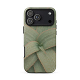 Aloe Pattern Phone Case Iphone 17 Pro Max / Matte Sleek Phone Case Detailed Muted Green Succulent Leaf Aloe Vera Succulent, Star-shaped