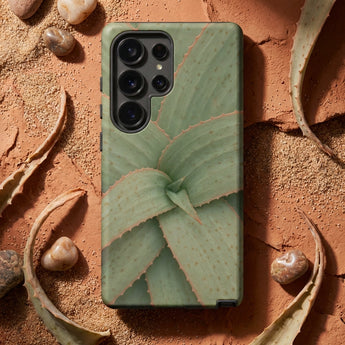 Aloe Pattern Phone Case Sleek Green Phone Case Detailed Succulent Leaf Design Aloe Vera Succulent, Star-shaped Architecture, Calculated