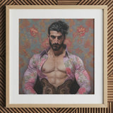 Alonso - Queer Matador Kunstdruck / Leinwand, 12x12’’ / 31x31cm / Naturrahmen / Passepartout, Poster, Drucke & visuelle Kunstwerke, Toby Leon