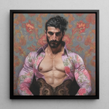Alonso - Queer Matador Kunstdruck / Leinwand, 12x12’’ / 31x31cm / Schwarzer Rahmen, Poster, Drucke & visuelle Kunstwerke, Toby Leon