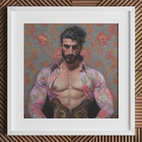 Alonso - Queer Matador Kunstdruck / Leinwand, 12x12’’ / 31x31cm / Weißer Rahmen / Passepartout, Poster, Drucke & visuelle Kunstwerke, Toby Leon