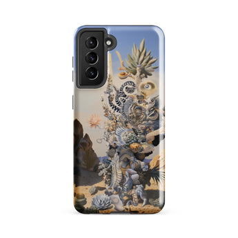 Altar - Surreal Cactus Goddess Art Phone Case Samsung Galaxy S21 Fe / Gloss Vibrant Surreal Artwork Phone Case Detailed Illustration
