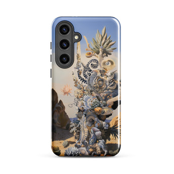 Altar - Surreal Cactus Goddess Art Phone Case Samsung Galaxy S24 Plus / Gloss Phone Case Surreal Detailed Artwork Layered Organic