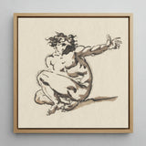 Althaemenes in Despair - Nicolai Abraham Abildgaard Art Print / Canvas, 12x12’’ / 31x31cm / Natural Frame, Posters Prints & Visual Artwork,