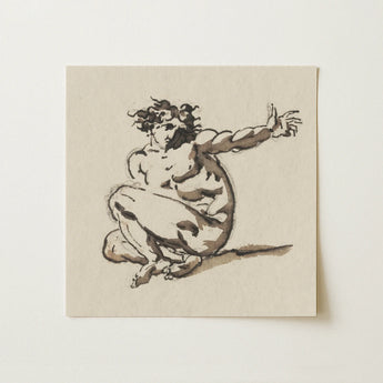 Althaemenes in Despair - Nicolai Abraham Abildgaard Art Print / Canvas, 12x12’’ / 31x31cm / Unframed / no Border, Posters Prints & Visual