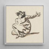 Althaemenes in Despair - Nicolai Abraham Abildgaard Art Print / Canvas, 12x12’’ / 31x31cm / White Frame, Posters Prints & Visual Artwork,