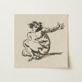 Althaemenes in Despair - Nicolai Abraham Abildgaard Art Print / Canvas Square Beige-toned Sketch Muscular Figure Dynamic Pose Rendered,