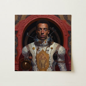 Amari - Gay Black Astronaut Art Print / Canvas, 12x12’’ / 31x31cm / Unframed / no Border, Posters Prints & Visual Artwork, Toby Leon