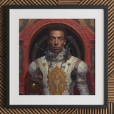 Amari - Gay Black Astronaut Art Print / Canvas Framed Portrait Space Suit Red Gold, Aesthetic, Gayest Prints