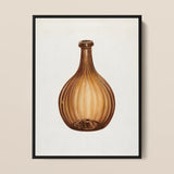 Amber Bottle - Anna Aloisi 1930s Glassware Art Print / Canvas, 12x16’’ / 31x41cm / Black Frame, Posters Prints & Visual Artwork, Toby Leon
