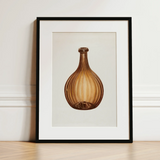 Amber Bottle - Anna Aloisi 1930s Glassware Art Print / Canvas, 12x16’’ / 31x41cm / Black Frame / Matboard, Posters Prints & Visual Artwork,
