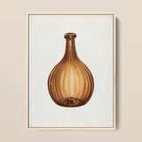 Amber Bottle - Anna Aloisi 1930s Glassware Art Print / Canvas, 12x16’’ / 31x41cm / Natural Frame, Posters Prints & Visual Artwork, Toby Leon