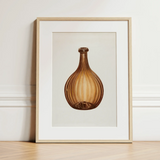 Amber Bottle - Anna Aloisi 1930s Glassware Art Print / Canvas, 12x16’’ / 31x41cm / Natural Frame / Matboard, Posters Prints & Visual
