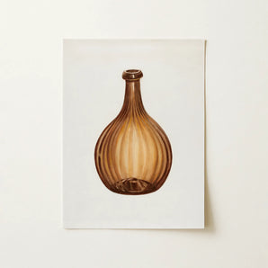 Amber Bottle - Anna Aloisi 1930s Glassware Art Print / Canvas, 12x16’’ / 31x41cm / Unframed / no Border, Posters Prints & Visual Artwork,