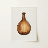 Amber Bottle - Anna Aloisi 1930s Glassware Art Print / Canvas, 12x16’’ / 31x41cm / Unframed / no Border, Posters Prints & Visual Artwork,