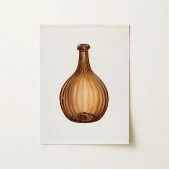 Amber Bottle - Anna Aloisi 1930s Glassware Art Print / Canvas, 12x16’’ / 31x41cm / Unframed / no Border, Posters Prints & Visual Artwork,