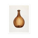Amber Bottle - Anna Aloisi 1930s Glassware Art Print / Canvas Brown Ribbed Glass Rounded Body Narrow Neck Aloisi’s, Prints