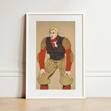 American Football Player - Edward Penfield Art Print / Canvas, 12x18’’ / 31x46cm / White Frame / Matboard, Posters Prints & Visual Artwork,