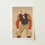 American Football Player - Edward Penfield Art Print / Canvas, Penfield’s, Olive-khaki Padded Trousers, Remade Poster, Prints