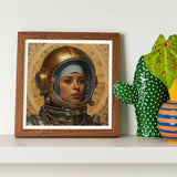 Amira - Lesbian Muslim Astronaut Art Print / Canvas Framed Portrait Space Helmet, Aesthetic, Gayest Prints