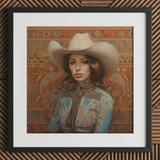 Anahita - Arabic Lesbian Cowgirl Art Print / Canvas, 12x12’’ / 31x31cm / Black Frame / Matboard, Posters Prints & Visual Artwork, Toby Leon