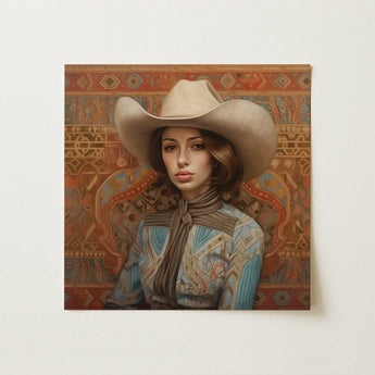 Anahita - Arabic Lesbian Cowgirl Art Print / Canvas, 12x12’’ / 31x31cm / Unframed / no Border, Posters Prints & Visual Artwork, Toby Leon