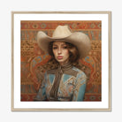 Anahita - Arabic Lesbian Cowgirl Art Print, Framed Portrait Woman Cowboy Hat