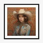 Anahita - Arabic Lesbian Cowgirl Art Print, Framed Portrait Woman Cowboy Hat