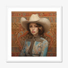 Anahita - Arabic Lesbian Cowgirl Art Print, Cowgirl Portrait Ornate Frame