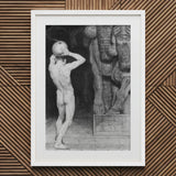 The Anarchist - Sascha Schneider Art Print / Canvas White-framed Black-and-white Classical Nude Male Figure Sphere Sneider, Schneider’s,