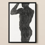 Anatomical Study of a Man’s Back and Butt Muscles - Reijer Stolk Art Print / Canvas, 12x18’’ / 31x46cm / Black Frame, Posters Prints &
