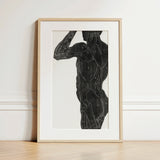 Anatomical Study of a Man’s Back and Butt Muscles - Reijer Stolk Art Print / Canvas, 12x18’’ / 31x46cm / Natural Frame / Matboard, Posters
