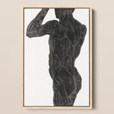Anatomical Study of a Man’s Back and Butt Muscles - Reijer Stolk Art Print / Canvas, 12x18’’ / 31x46cm / Natural Frame, Posters Prints &
