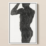 Anatomical Study of a Man’s Back and Butt Muscles - Reijer Stolk Art Print / Canvas, 12x18’’ / 31x46cm / White Frame, Posters Prints &