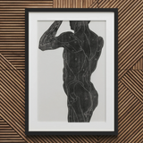Anatomical Study of a Man’s Back and Butt Muscles - Reijer Stolk Art Print / Canvas, 20x30’’ / 51x76cm / Black Frame / Matboard, Posters
