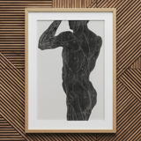Anatomical Study of a Man’s Back and Butt Muscles - Reijer Stolk Art Print / Canvas, 20x30’’ / 51x76cm / Natural Frame / Matboard, Posters