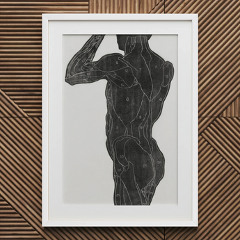 Anatomical Study of a Man’s Back and Butt Muscles - Reijer Stolk Art Print / Canvas, 20x30’’ / 51x76cm / White Frame / Matboard, Posters