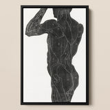 Anatomical Study of a Man’s Back and Butt Muscles - Reijer Stolk Art Print / Canvas Black-framed Muscle Diagram Poster Detailed Numbered