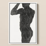 Anatomical Study of a Man’s Back and Butt Muscles - Reijer Stolk Art Print / Canvas Black White Muscle Diagram Poster Sleek Frame, Turns,